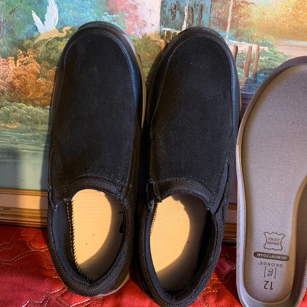 NEW! Mens Genuine Leather Memory Foam shoes 12 - Picture 7 of 14